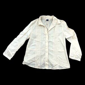 Gap White Pintuck Blouse